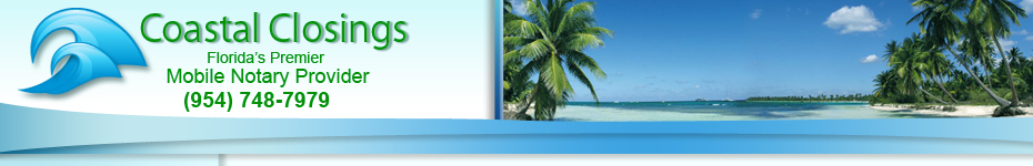 Notary Public Services throughout Florida through Mobile Notary Public Services, Signing Agents and Traveling Mobile Notaries.